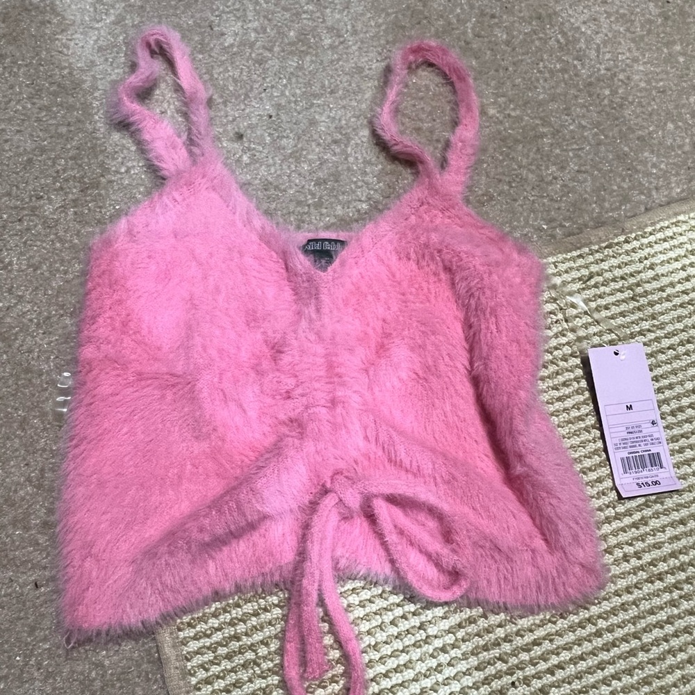 Pink Fuzzy tank top